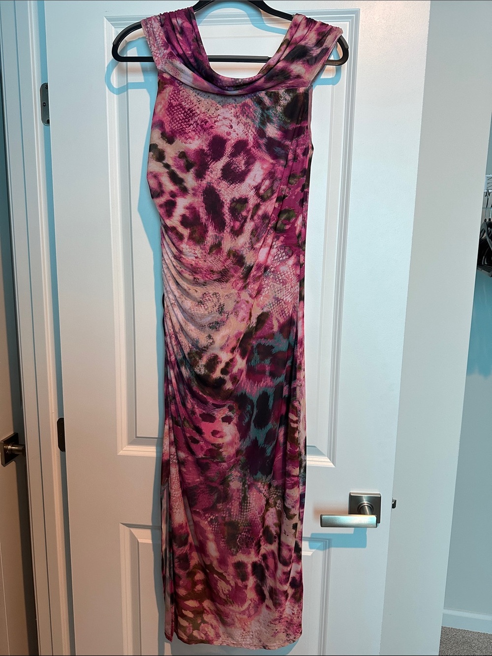 nine britton Pink and Purple Printed Midi Dress